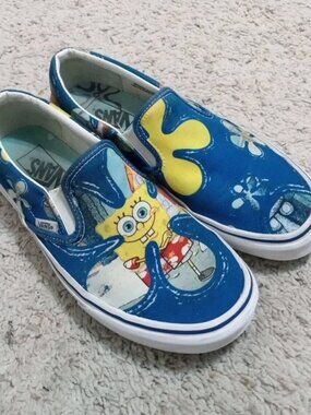 Vans X SpongeBob Squarepants - Casual Slip-On Shoes - Size Men's 8 Women's 9.5